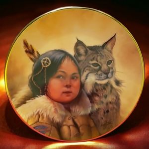 Vtg '86 Plate Winter Scouts Perillo 24K Gold Trim